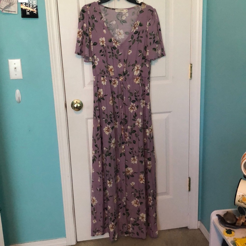 NWOT light purple floral maxi dress